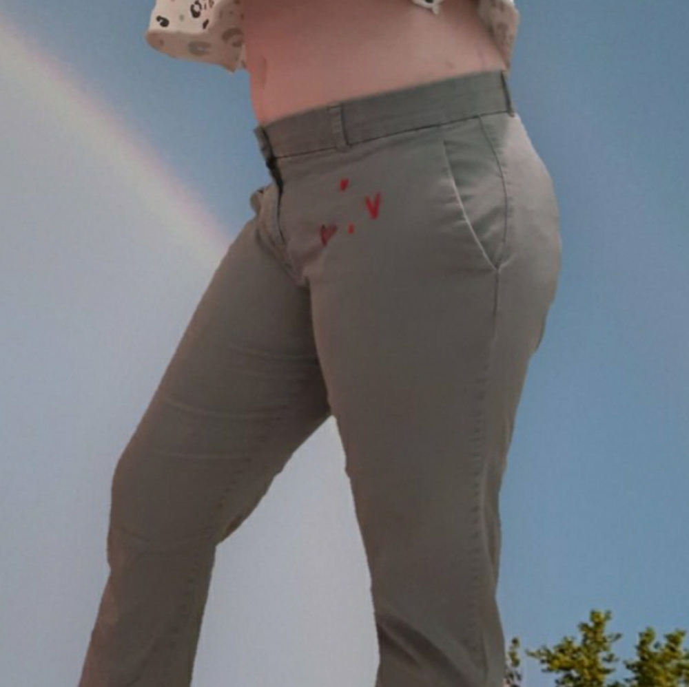 Embroidered khakis